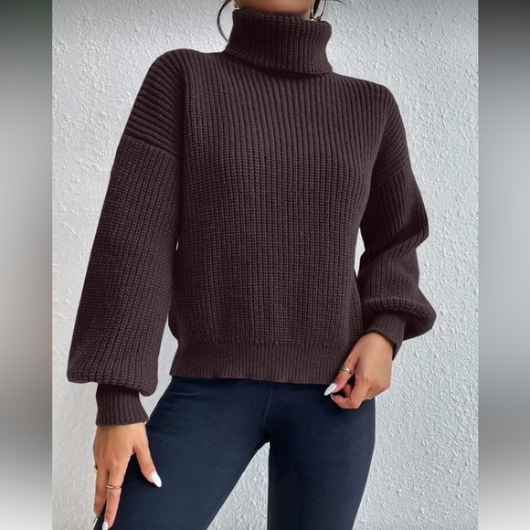 Brown Turtleneck Sweater - Picture 5 of 6
